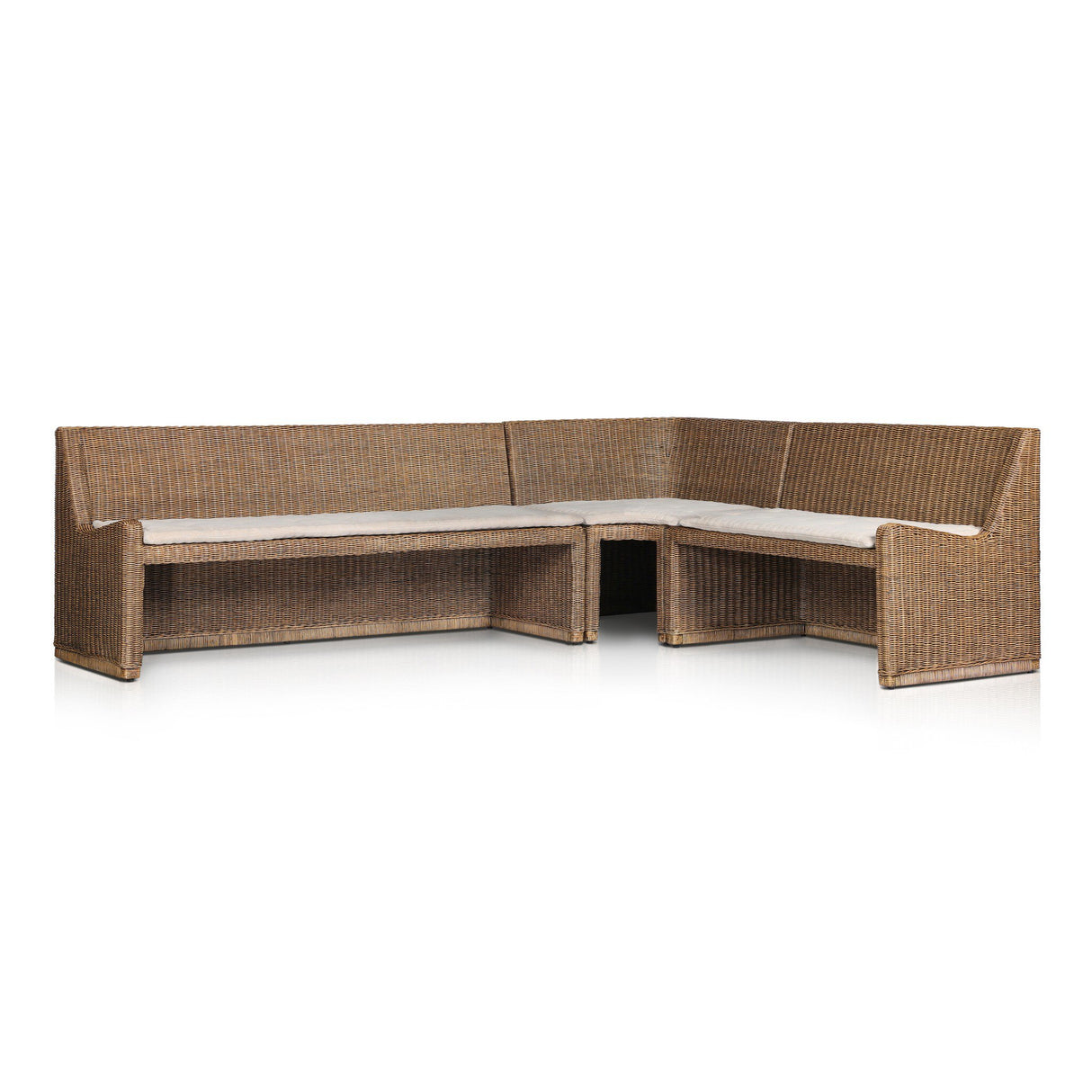 Senna Dining Banquette L-Shape in Broadway Dune from Four Hands - Luna Furniture