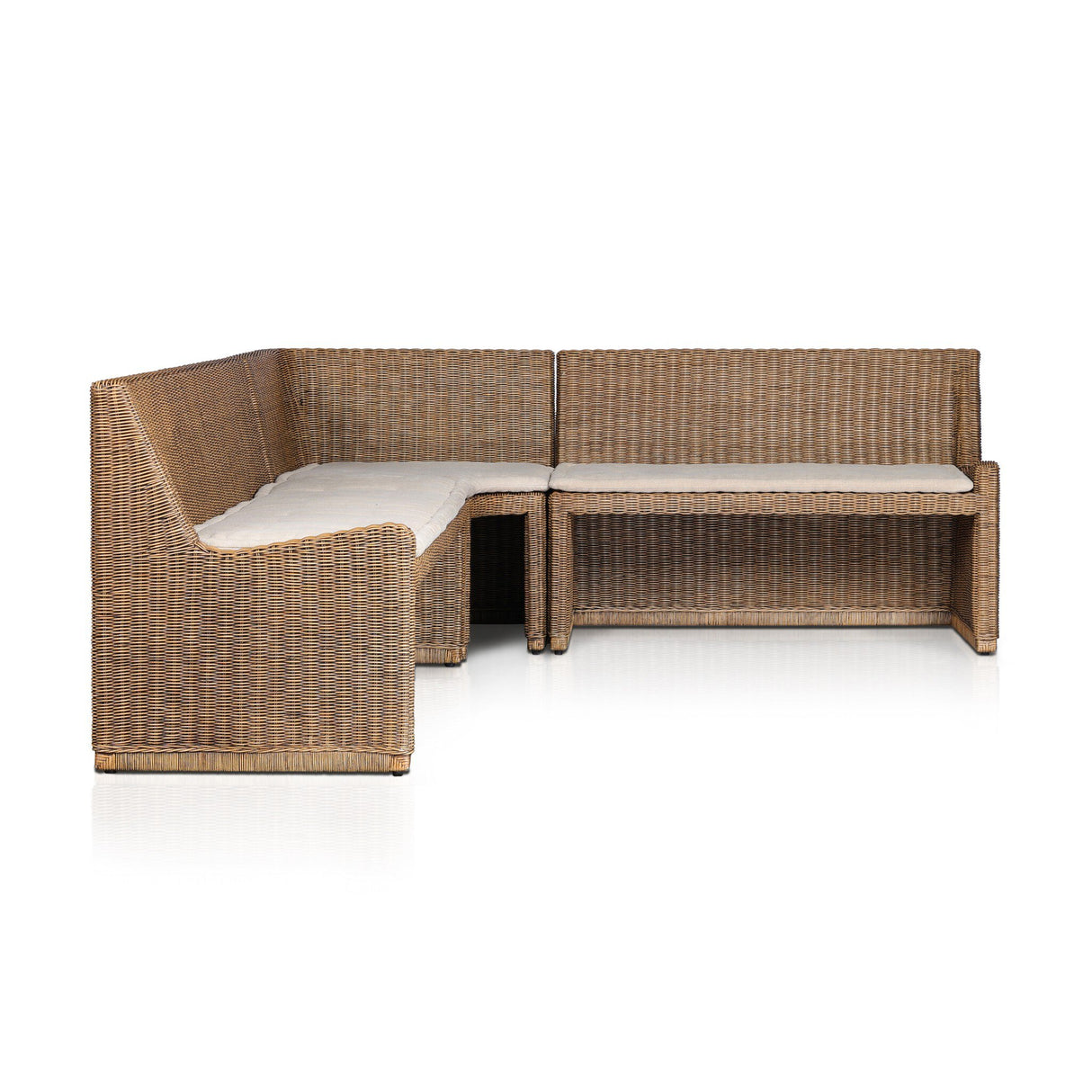 Senna Dining Banquette L-Shape in Broadway Dune from Four Hands - Luna Furniture