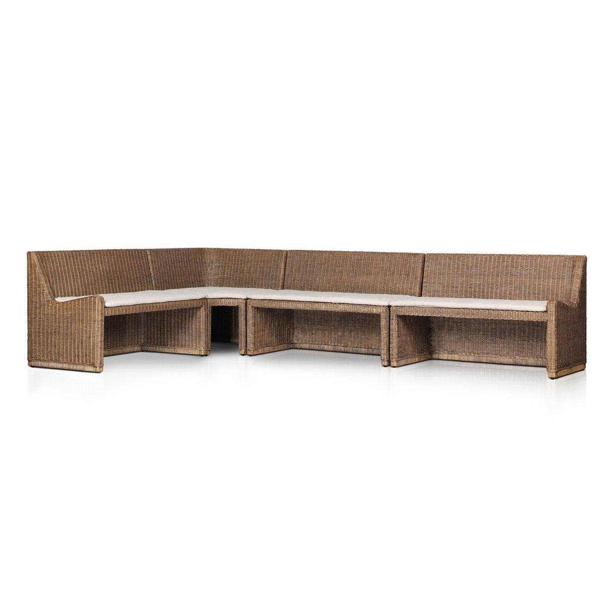 Senna Dining Banquette L-Shape in Broadway Dune from Four Hands - Luna Furniture