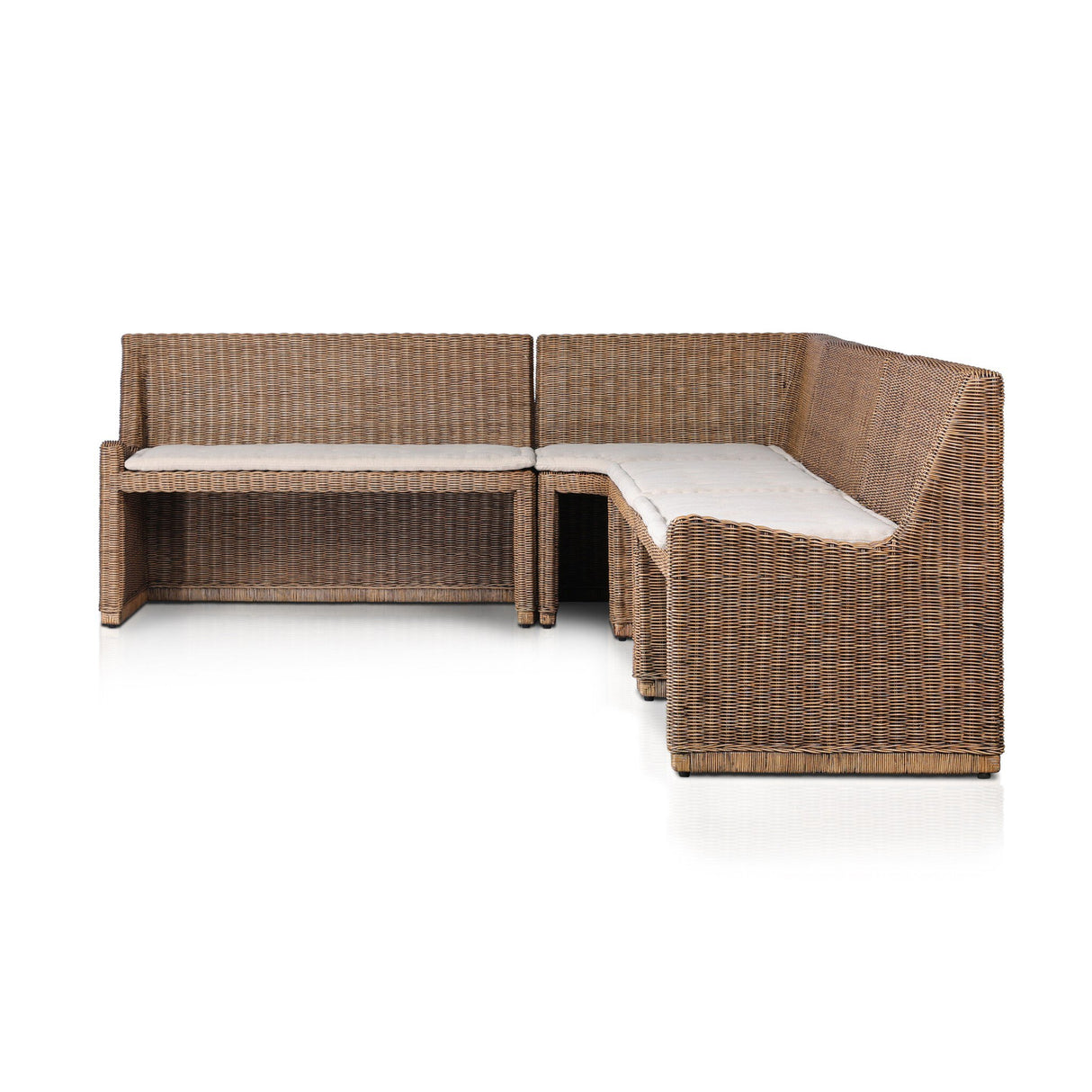 Senna Dining Banquette L-Shape in Broadway Dune from Four Hands - Luna Furniture