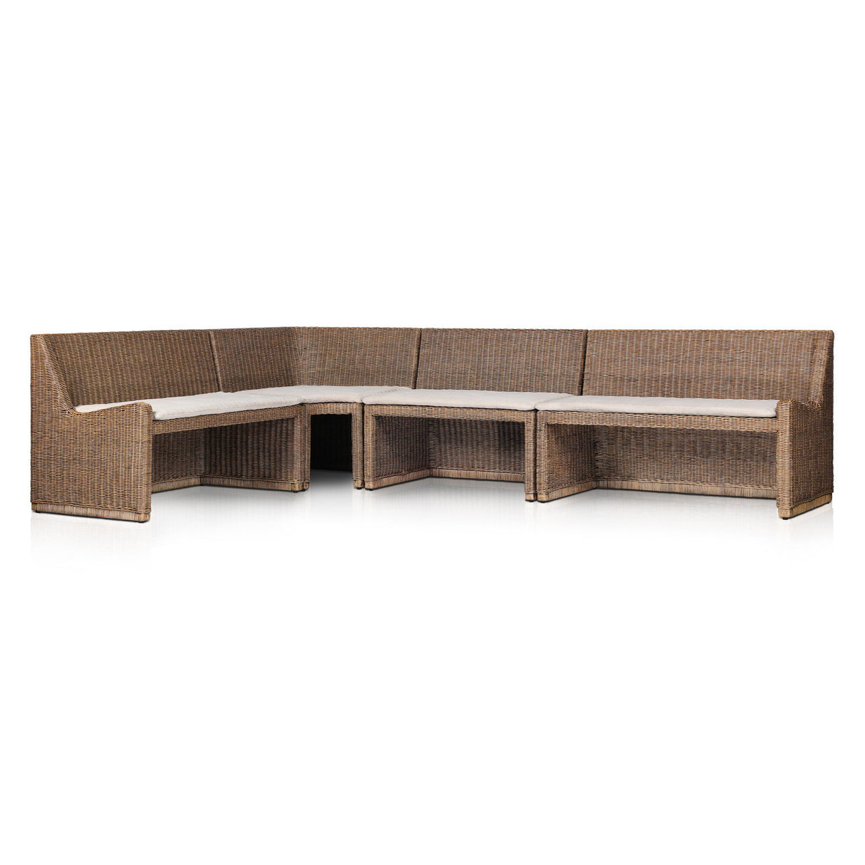 Senna Dining Banquette L-Shape in Broadway Dune from Four Hands - Luna Furniture