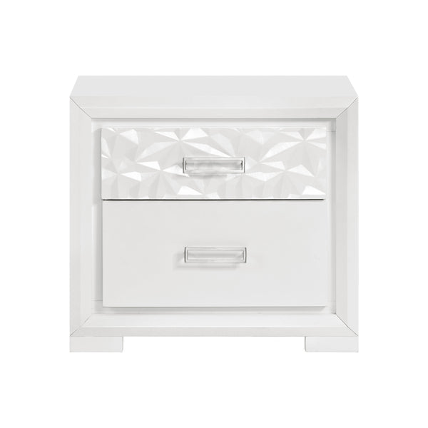 Luna Pearl White Nightstand