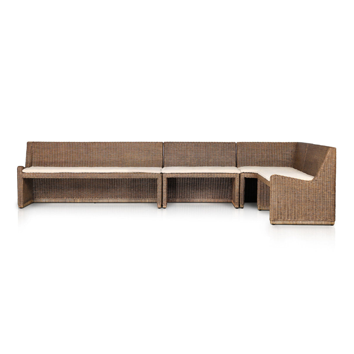 Senna Dining Banquette L-Shape in Broadway Dune from Four Hands - Luna Furniture