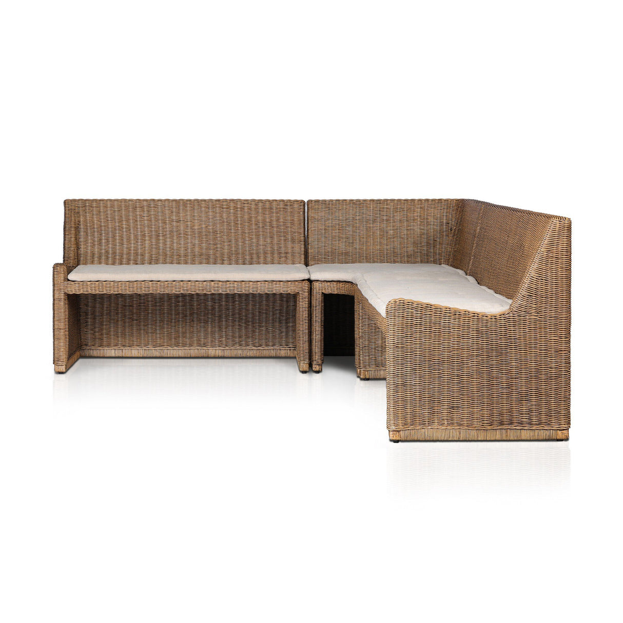 Senna Dining Banquette L-Shape in Broadway Dune from Four Hands - Luna Furniture