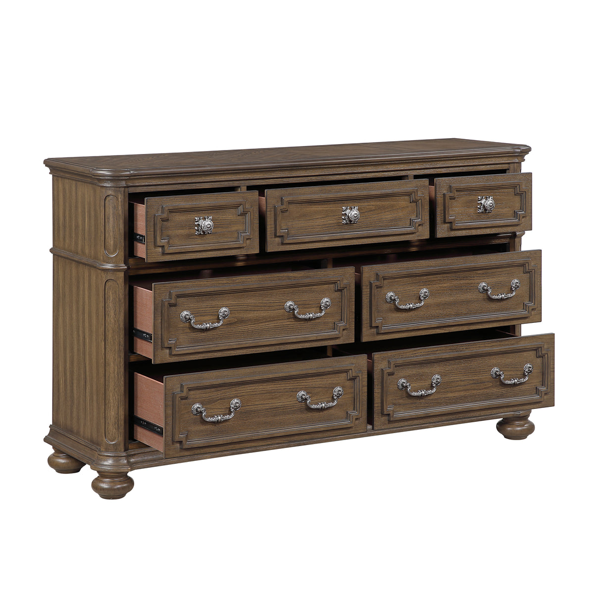 Wengen Brown 4pc Set (QB+NS+DR+MR) from Homelegance - Luna Furniture