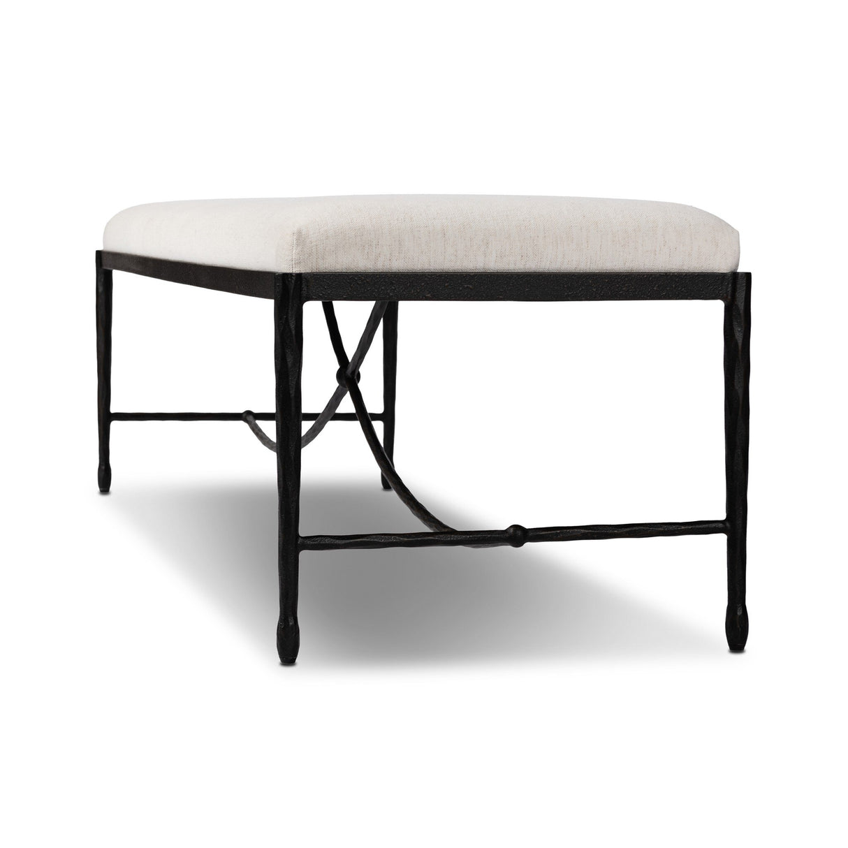 Jade Accent Bench in Crypton Nomad Snow from Four Hands - Luna Furniture