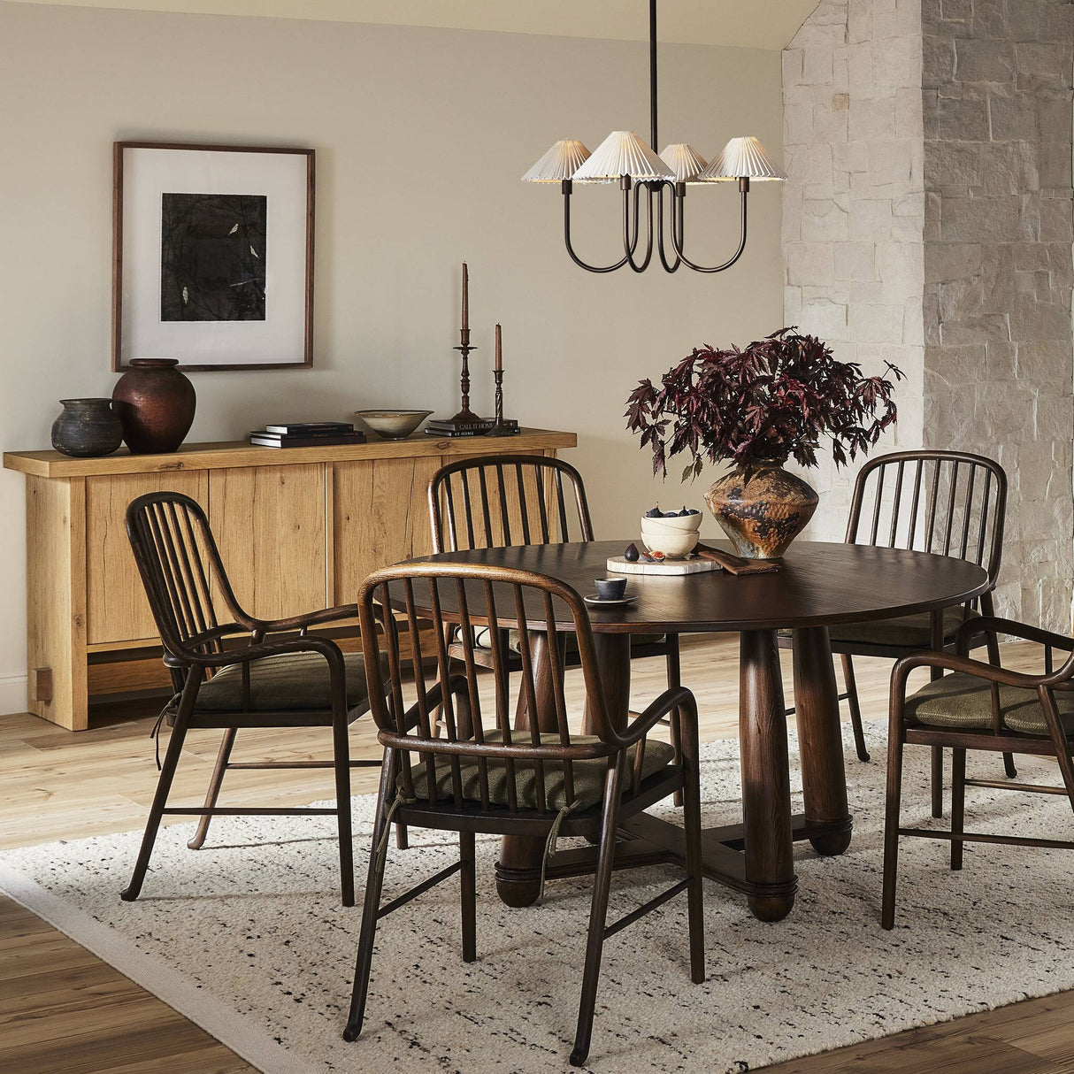 Hemmings Dining Table in Aged Pine Veneer from Four Hands - Luna Furniture