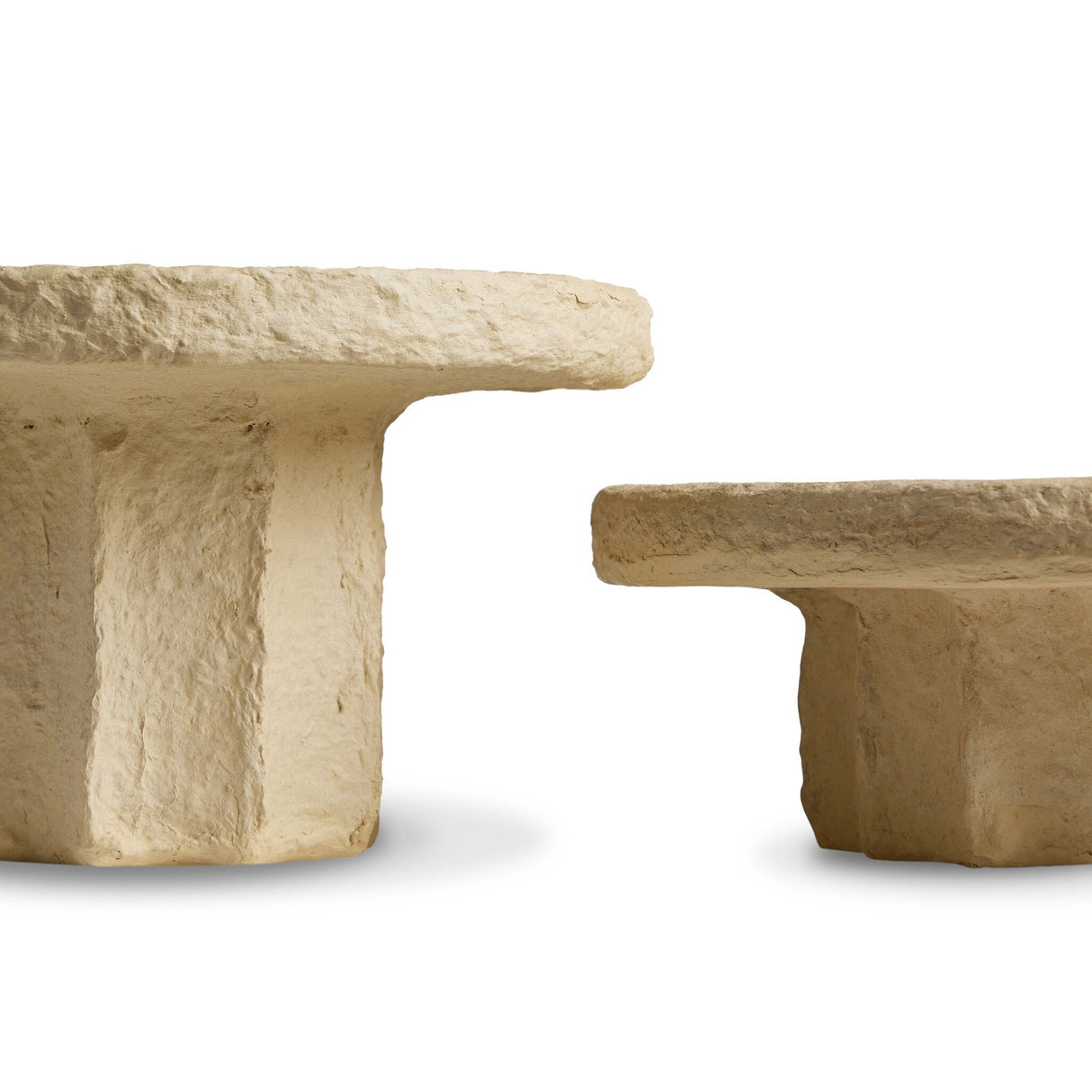 Sumba Pedestal Set in Natural Paper Mache from Four Hands - Luna Furniture
