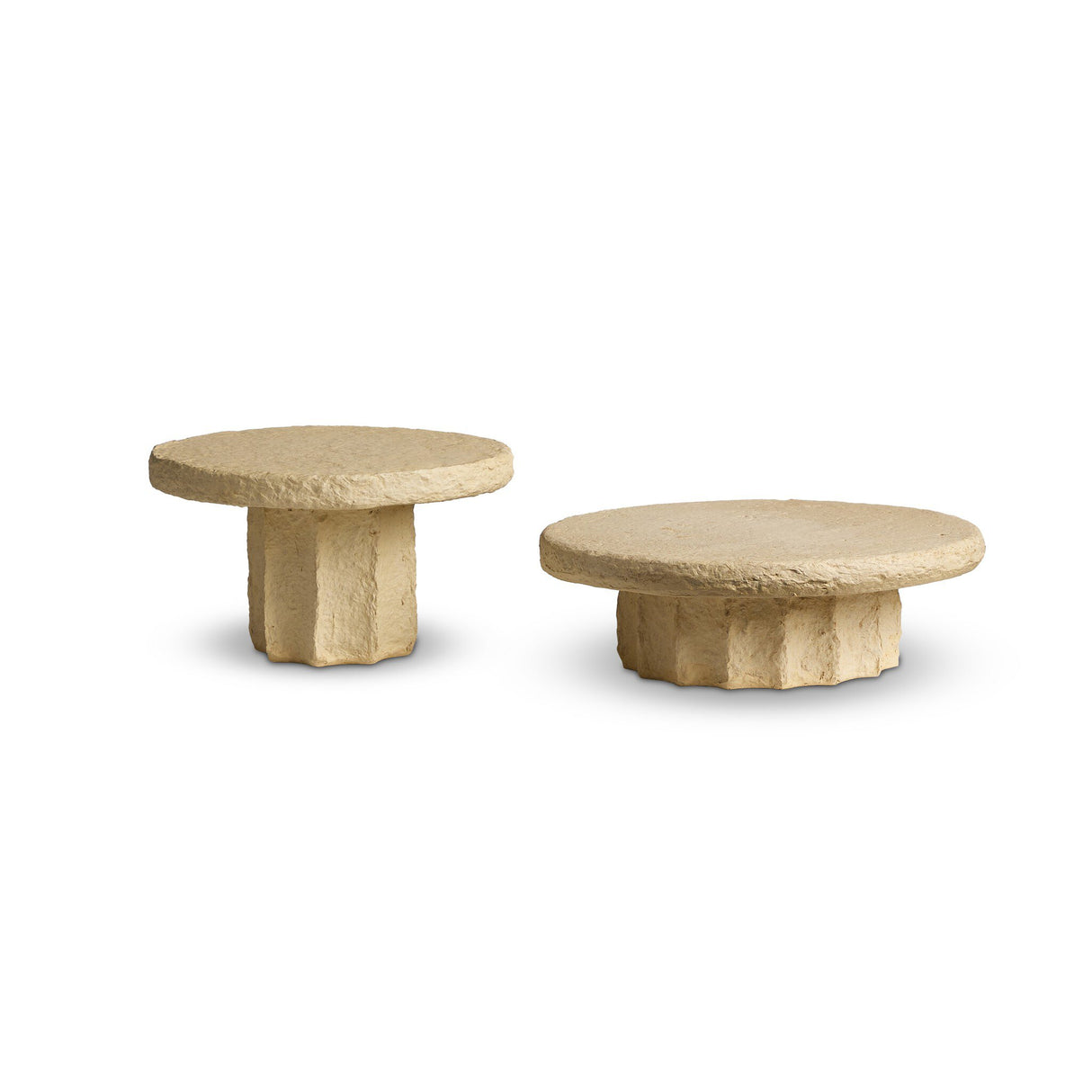 Sumba Pedestal Set in Natural Paper Mache from Four Hands - Luna Furniture