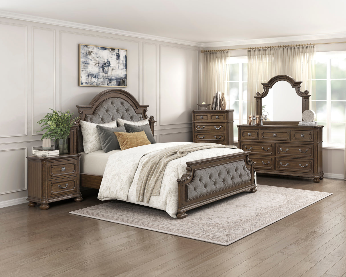 Wengen Brown 4pc Set (QB+NS+DR+MR) from Homelegance - Luna Furniture