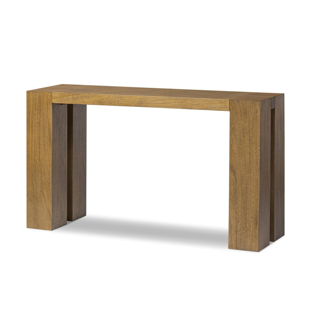 Emeli Console Table in Tawny Rubberwood Veneer from Four Hands - Luna Furniture