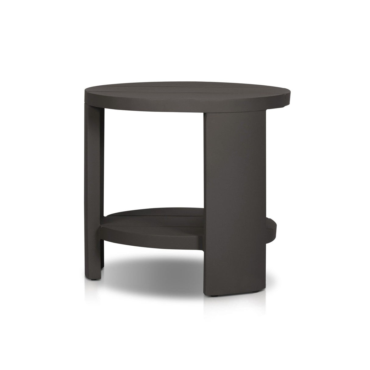 Roca Outdoor Round Metal End Table in Bronze from Four Hands - Luna Furniture