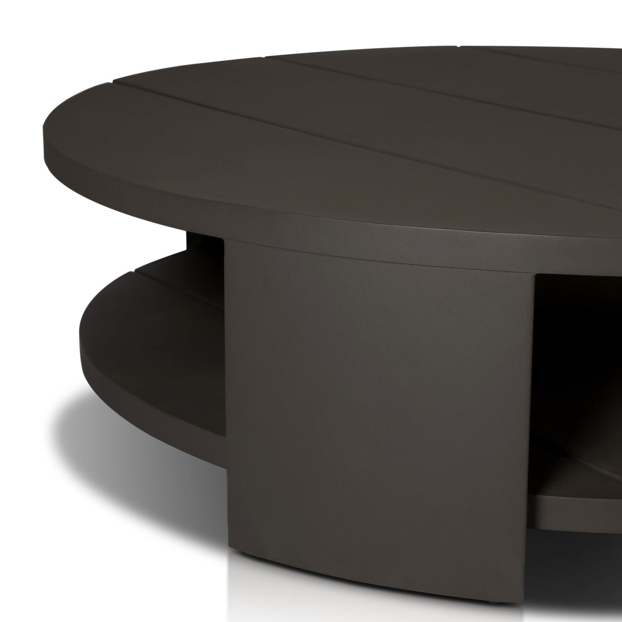 Roca Outdoor Round Metal Coffee Table in Bronze from Four Hands - Luna Furniture