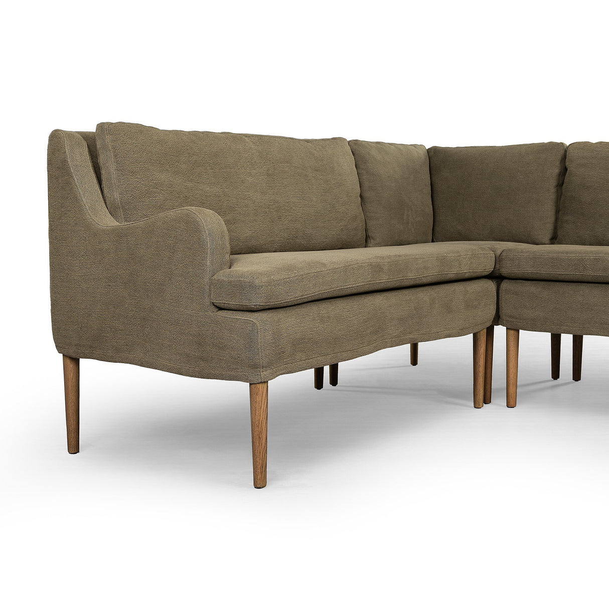 Aurelia Dining Banquette L-Shape in Broadway Olive from Four Hands - Luna Furniture