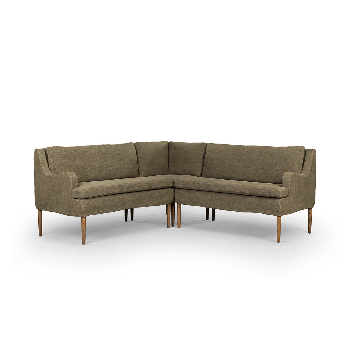 Aurelia Dining Banquette L-Shape in Broadway Olive from Four Hands - Luna Furniture
