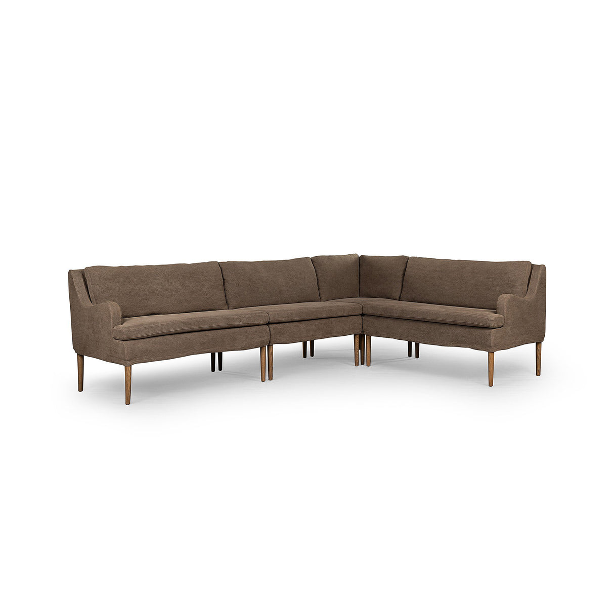 Aurelia Dining Banquette L-Shape in Broadway Coffee from Four Hands - Luna Furniture