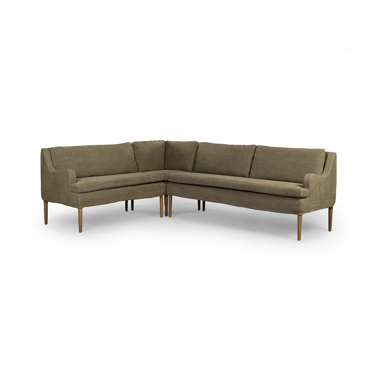 Aurelia Dining Banquette L-Shape in Broadway Olive from Four Hands - Luna Furniture