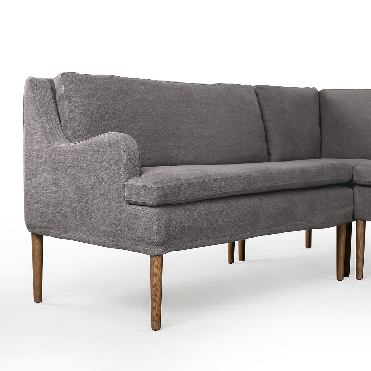 Aurelia Dining Banquette L-Shape in Broadway Denim from Four Hands - Luna Furniture