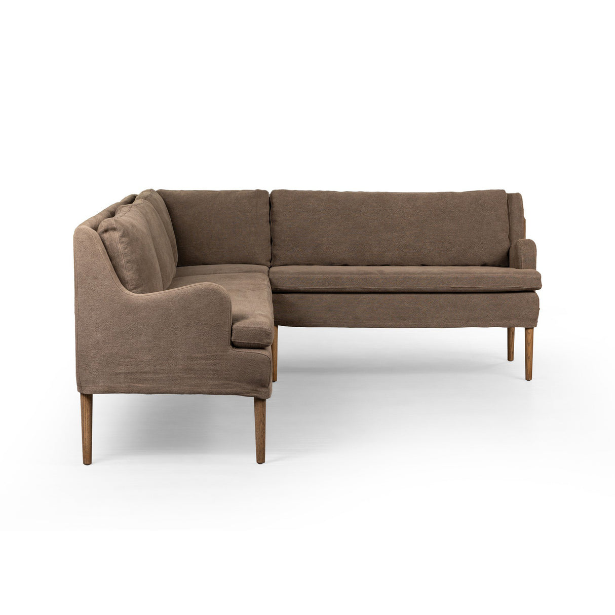 Aurelia Dining Banquette L-Shape in Broadway Coffee from Four Hands - Luna Furniture