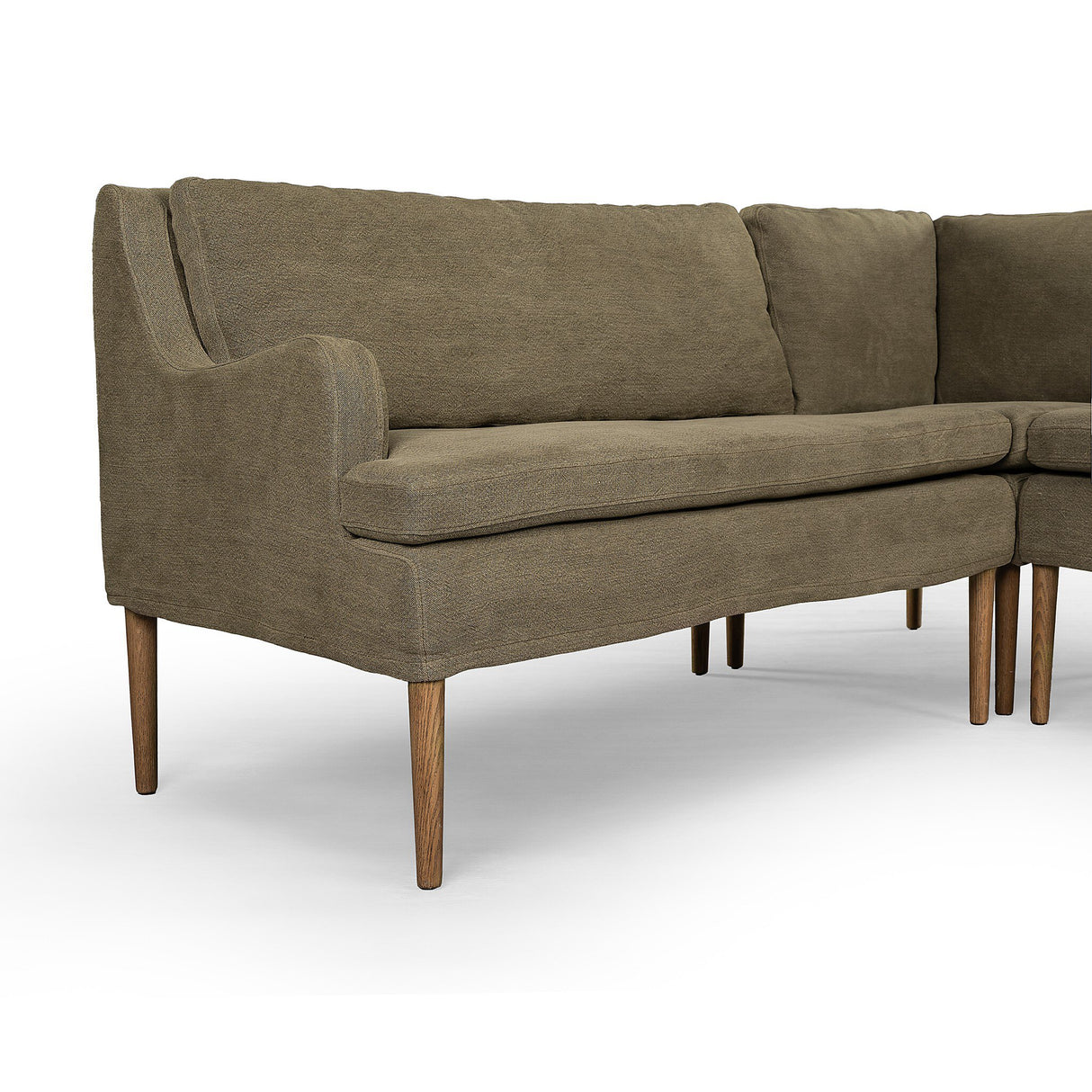 Aurelia Dining Banquette L-Shape in Broadway Olive from Four Hands - Luna Furniture