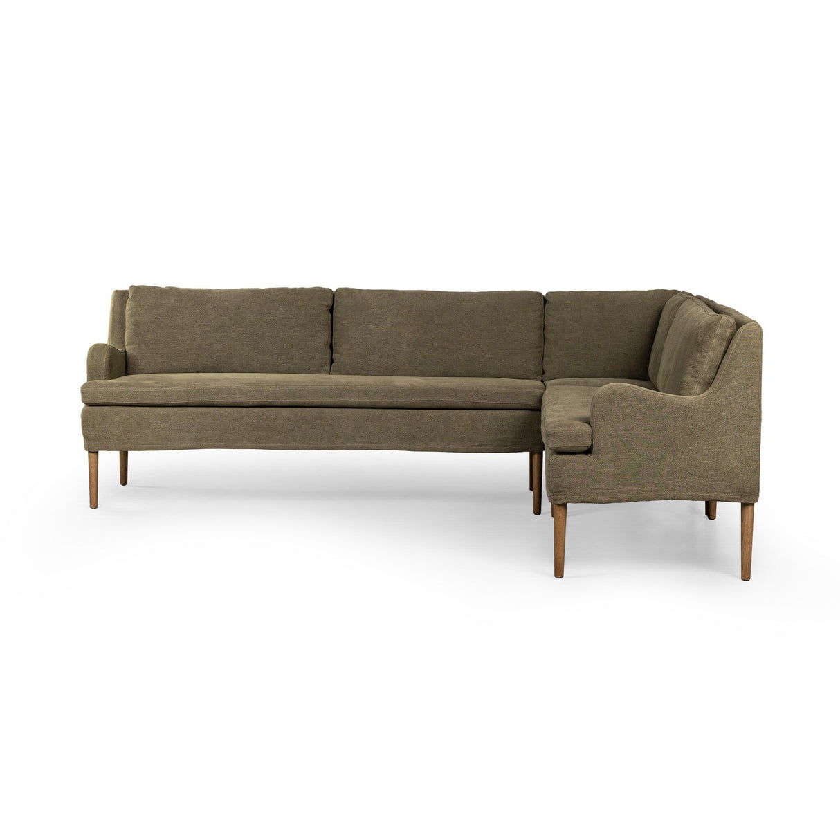 Aurelia Dining Banquette L-Shape in Broadway Olive from Four Hands - Luna Furniture