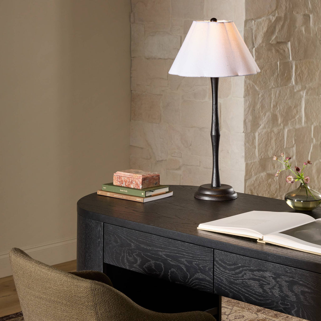 Isabeau Table Lamp in Black Cast Iron from Four Hands - Luna Furniture