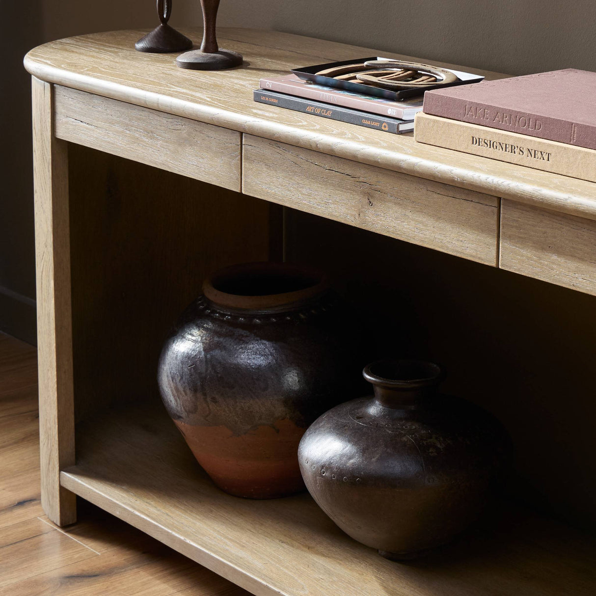 Farrow Console Table in Drifted Oak Veneer from Four Hands - Luna Furniture