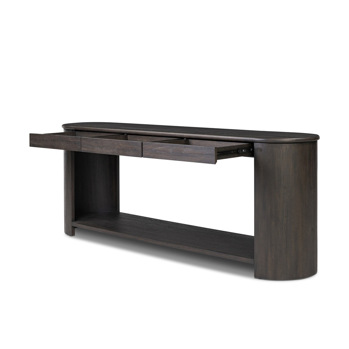 Farrow Console Table in Smoked Black Veneer from Four Hands - Luna Furniture