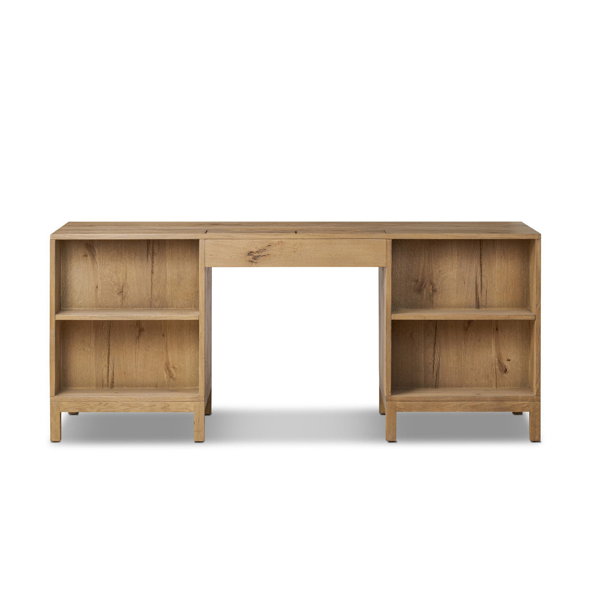 Tula Executive Desk in Worn Oak Veneer from Four Hands - Luna Furniture