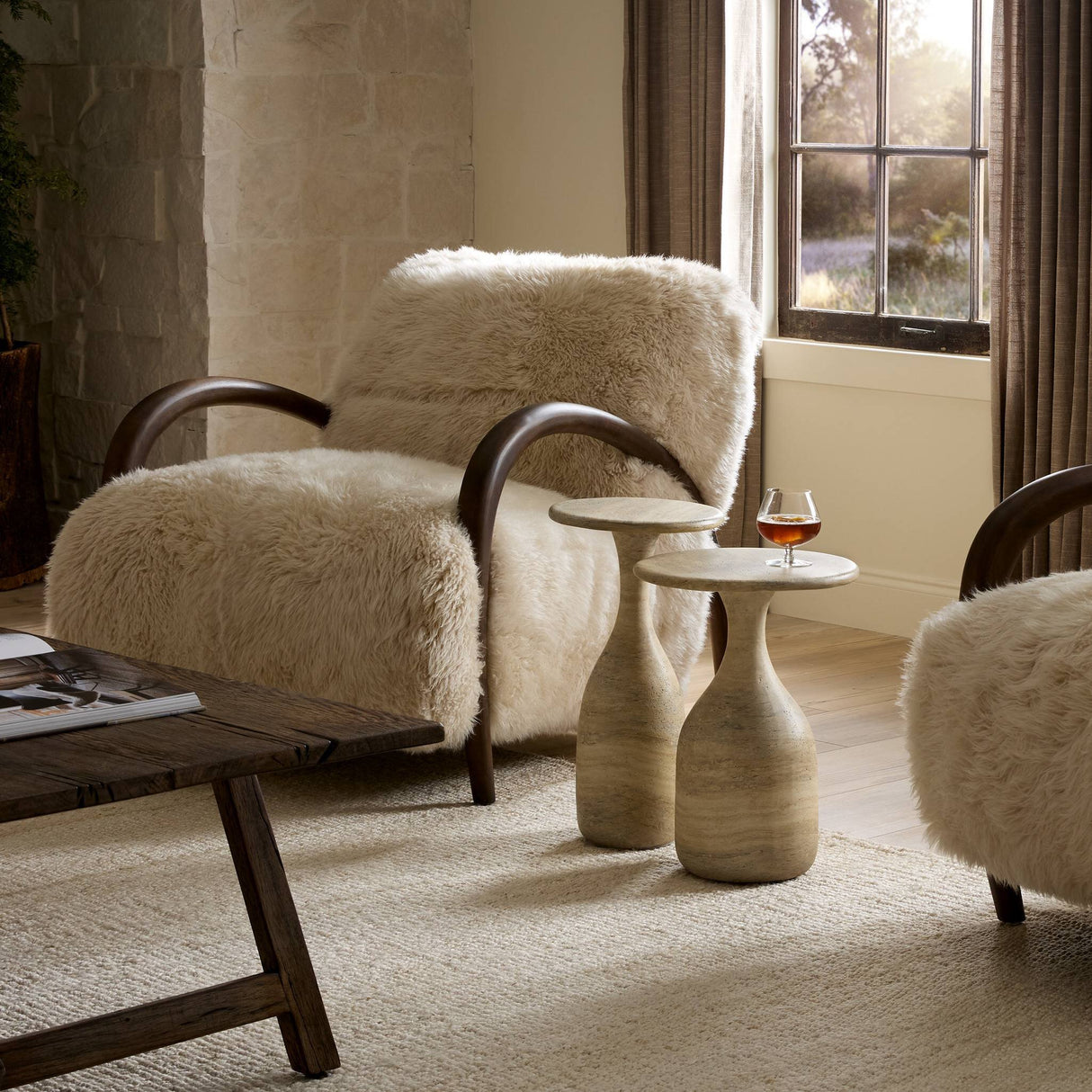 Cora Nesting End Tables in Textured Sandy Grey from Four Hands - Luna Furniture