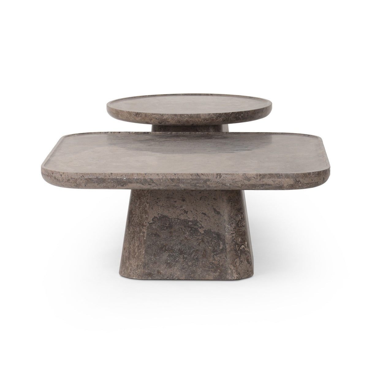 Zane Coffee Table Set in Warm Grey Marble from Four Hands - Luna Furniture