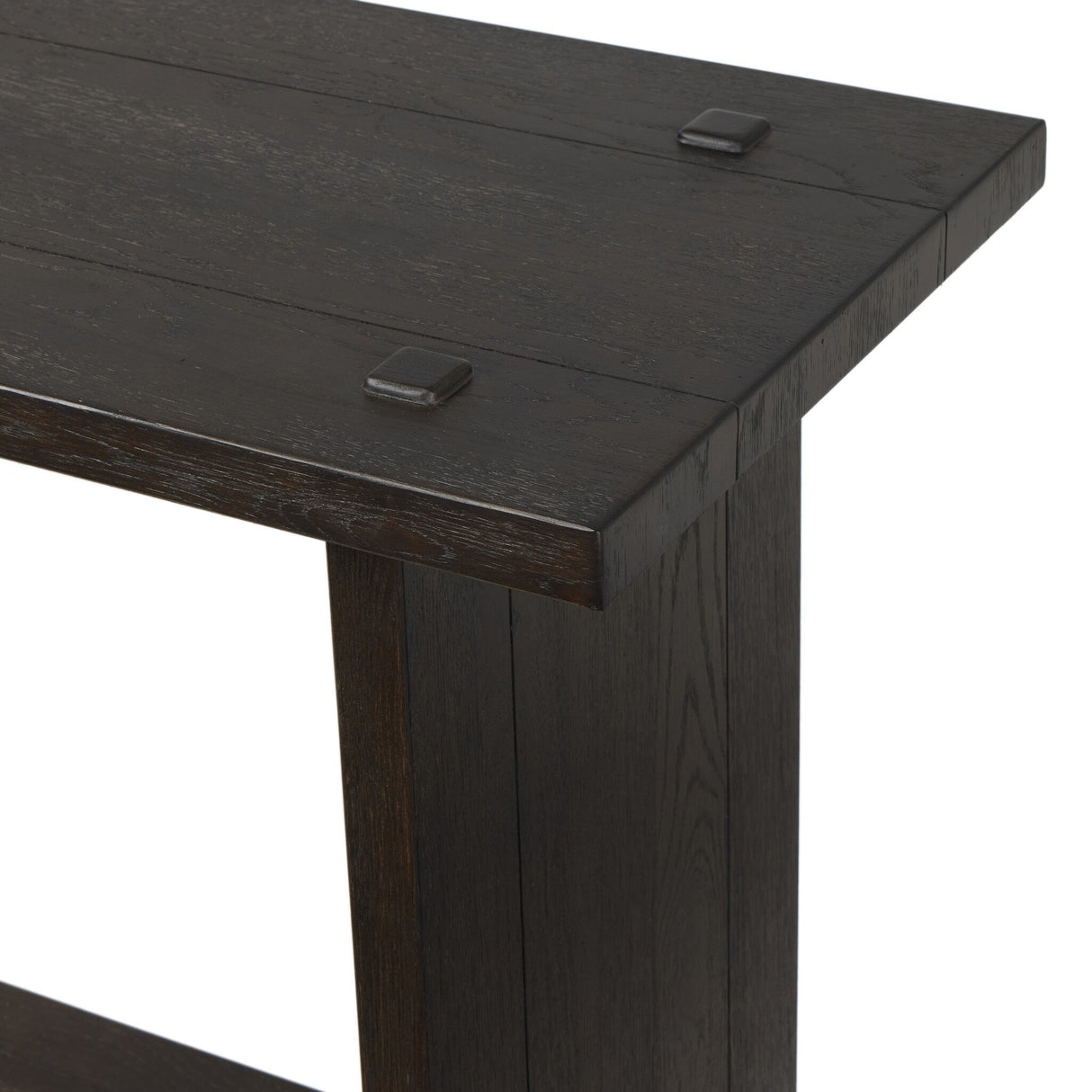 Zeno Console Table in Smoked Black Resawn Oak from Four Hands - Luna Furniture