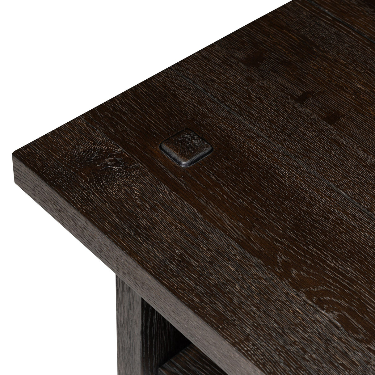 Zeno End Table in Smoked Black Resawn Oak from Four Hands - Luna Furniture
