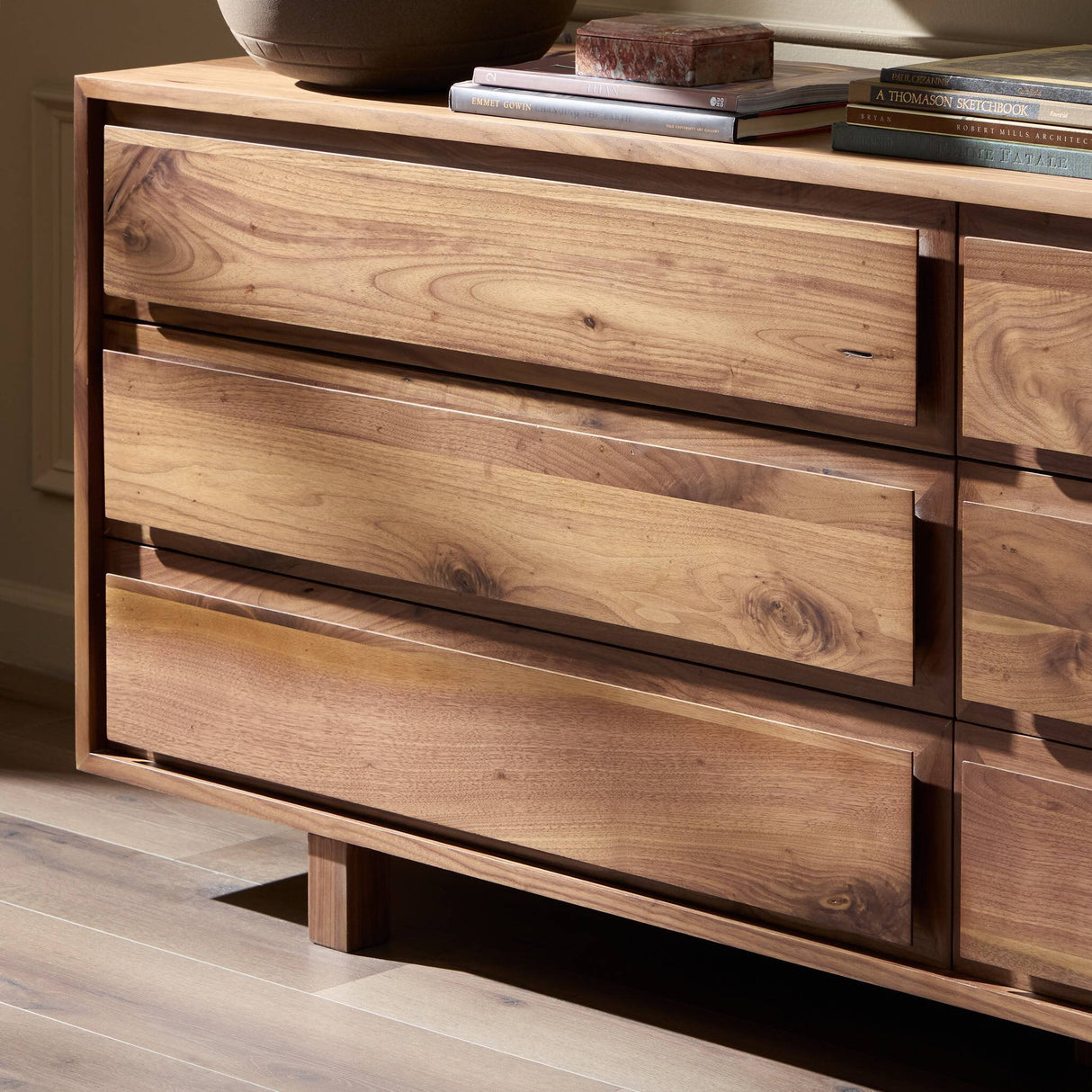 Stafford 6 Drawer Dresser in Walnut Natural from Four Hands - Luna Furniture