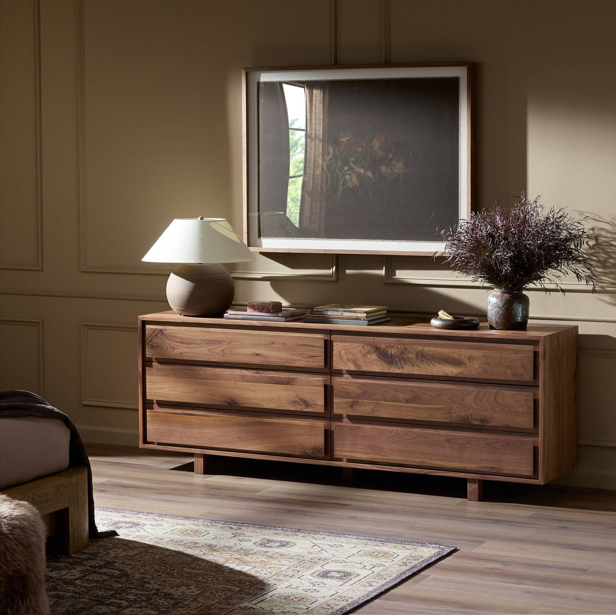 Stafford 6 Drawer Dresser in Walnut Natural from Four Hands - Luna Furniture