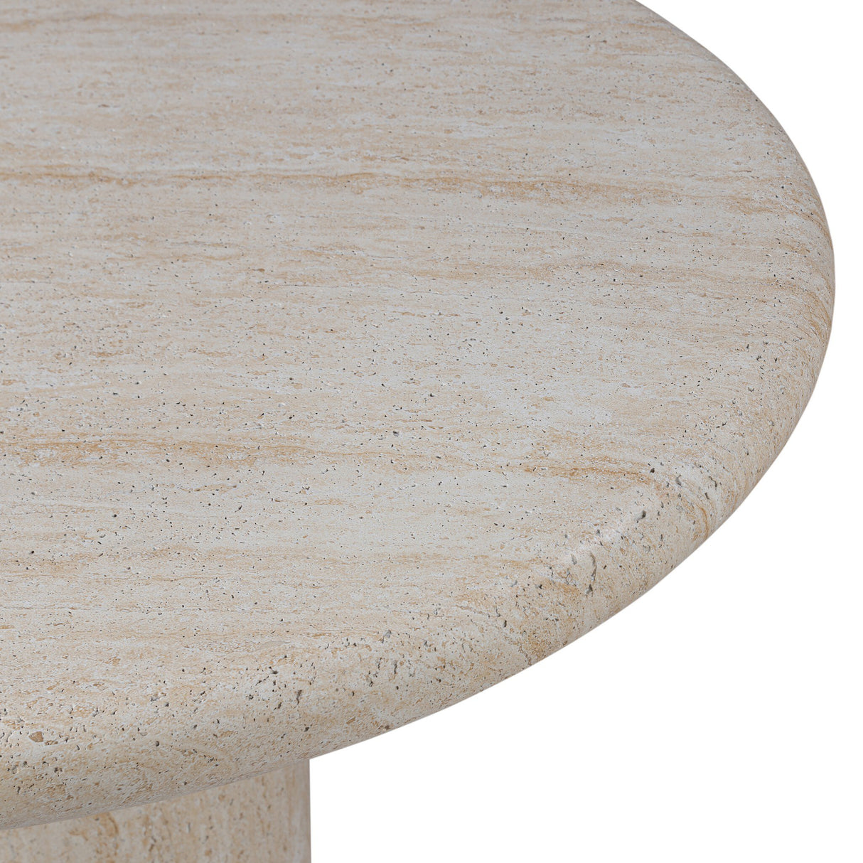 Poole Outdoor Round Dining Table-48" in Textured Sand Concrete from Four Hands - Luna Furniture