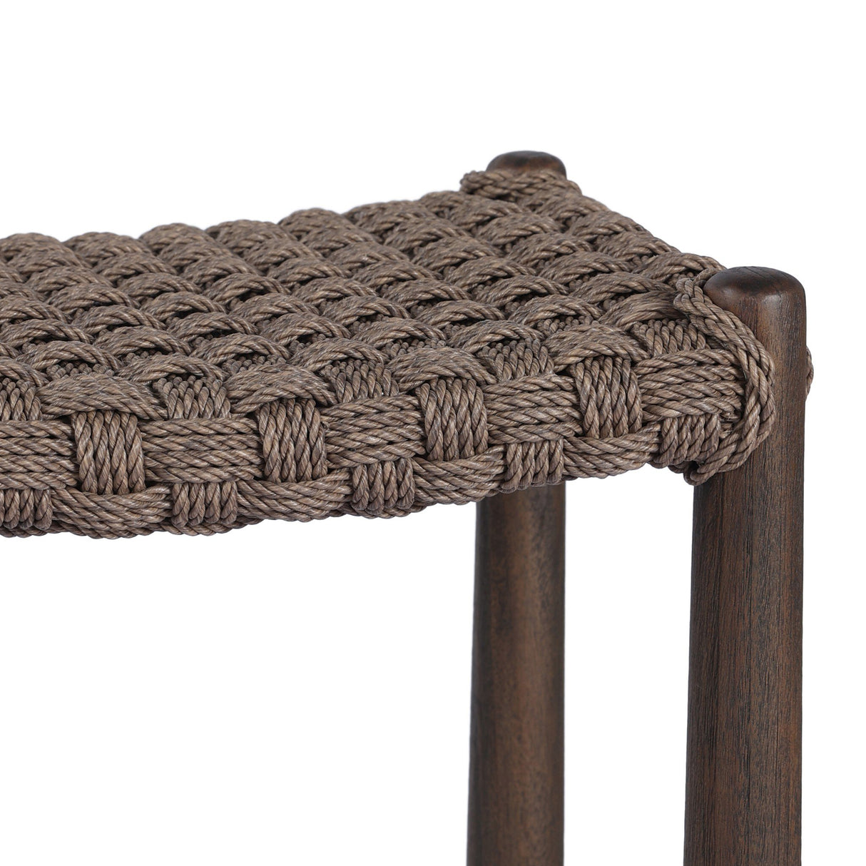 Savio Outdoor Bar + Counter Stool in Dark Textured Woven from Four Hands - Luna Furniture