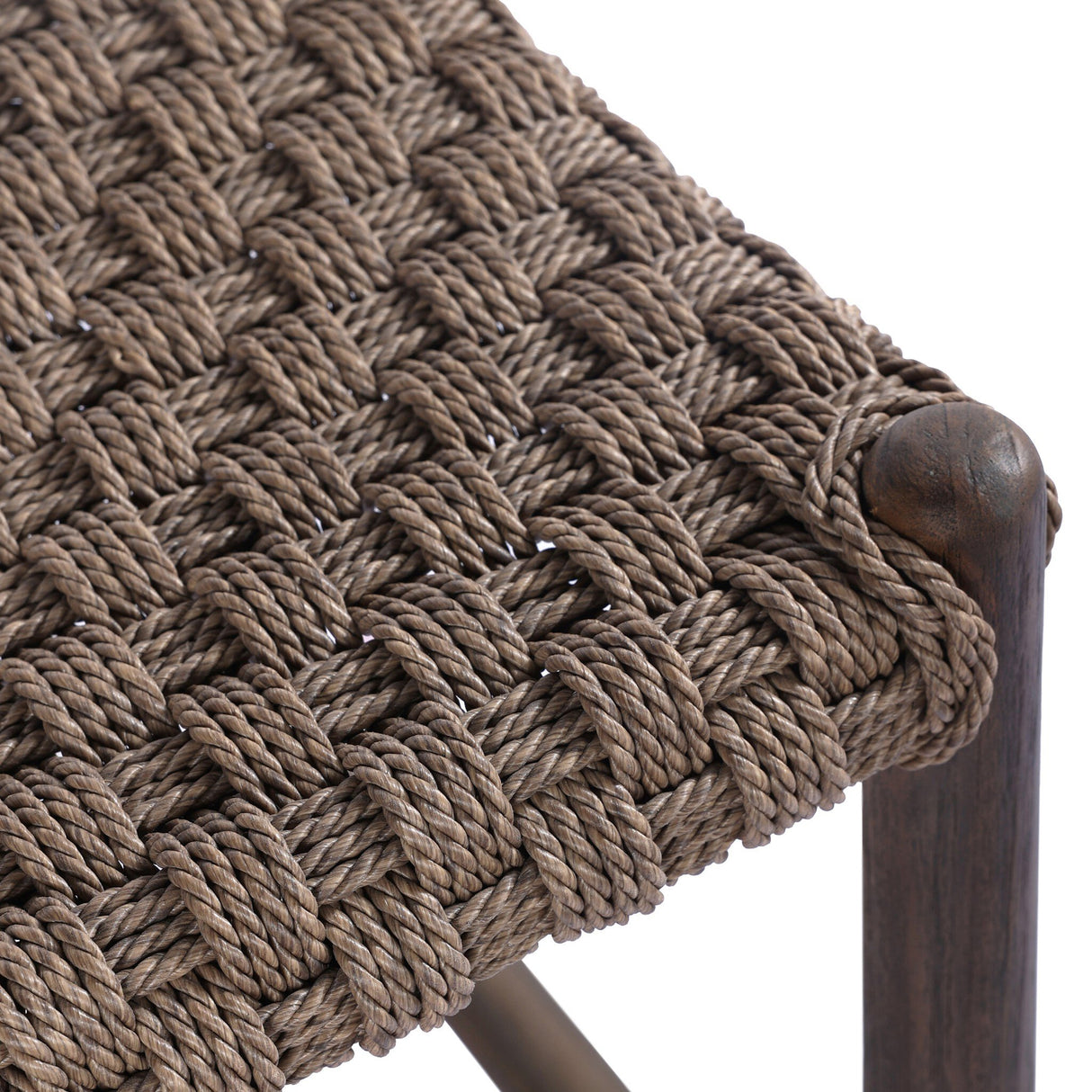 Savio Outdoor Bar + Counter Stool in Dark Textured Woven from Four Hands - Luna Furniture