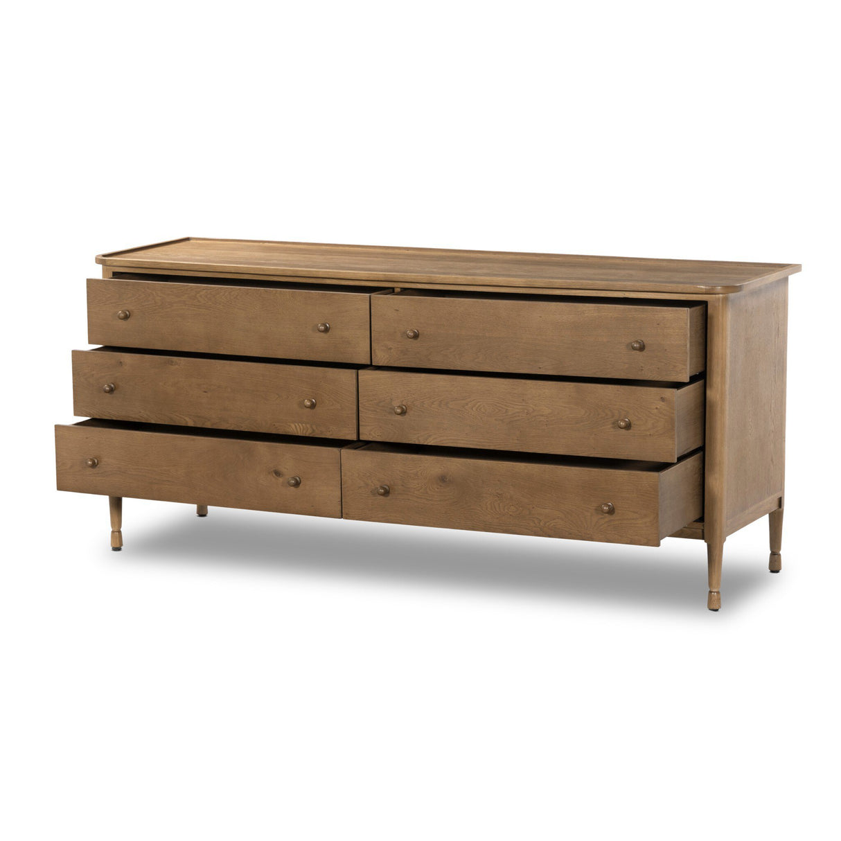 Franny 6 Drawer Dresser in Saddle Brown Veneer from Four Hands - Luna Furniture