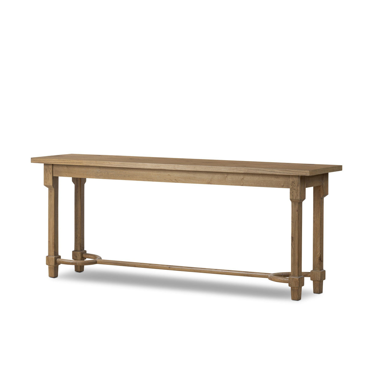 Edison Console Table in Worn Oak Veneer from Four Hands - Luna Furniture