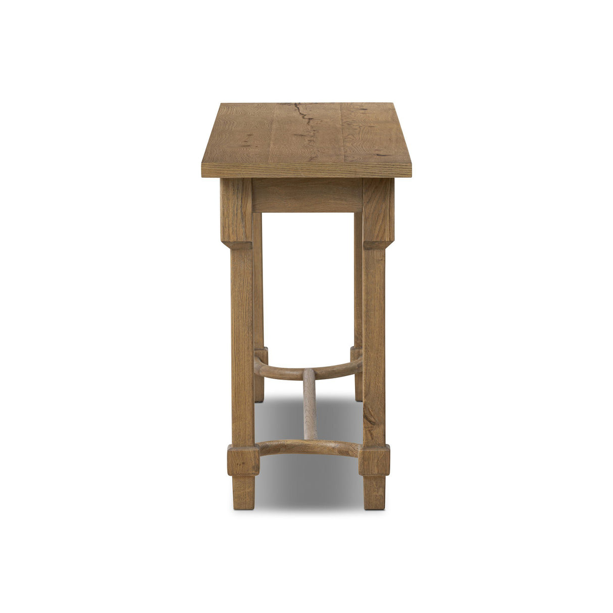Edison Console Table in Worn Oak Veneer from Four Hands - Luna Furniture
