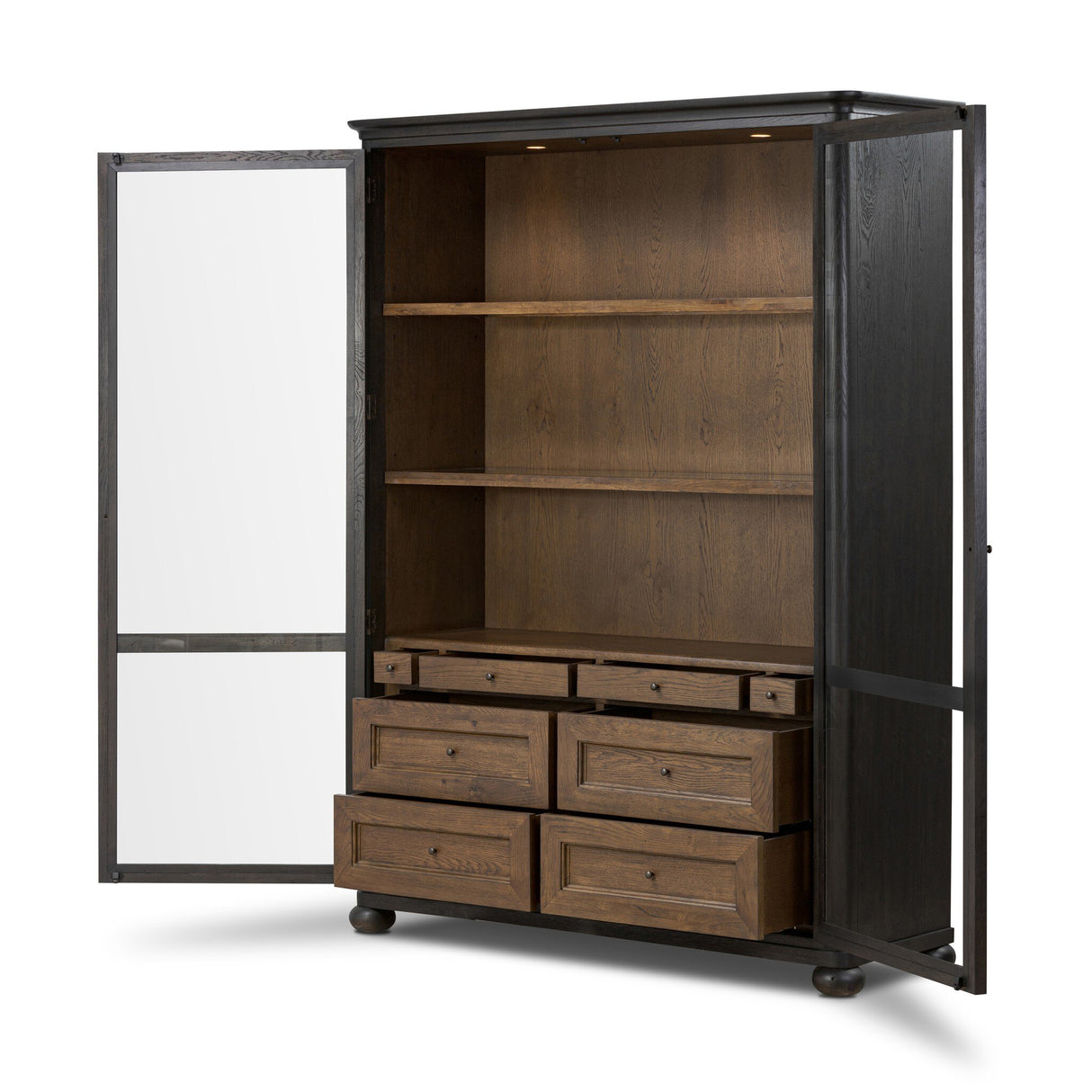 Sussex Wide Cabinet in Smoked Black from Four Hands - Luna Furniture