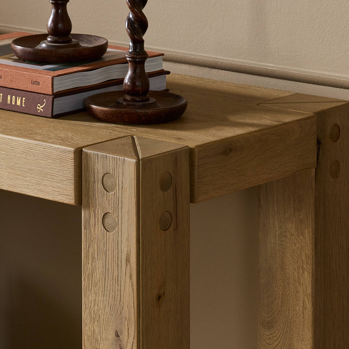 Emmer Console Table in Aged Smoked Oak from Four Hands - Luna Furniture