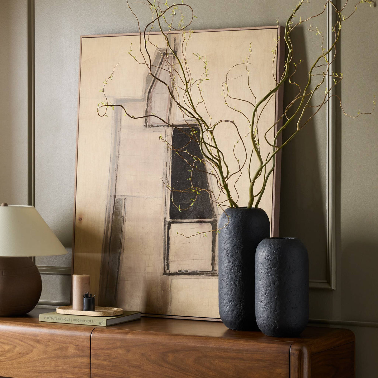 Burns Vessel in Raw Black Texture from Four Hands - Luna Furniture