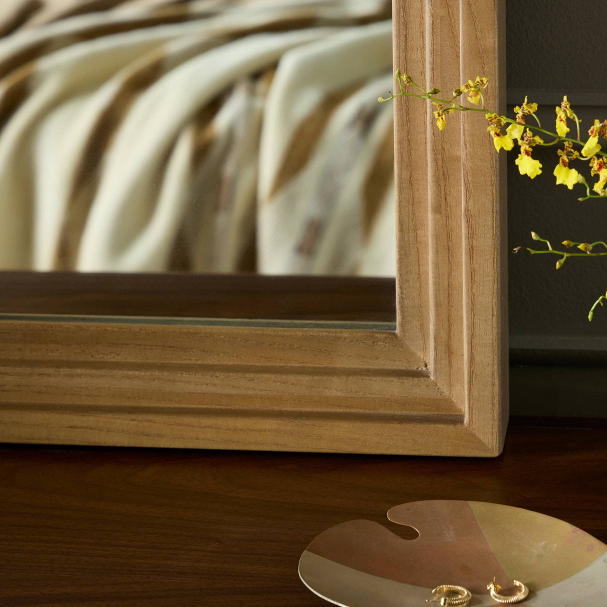 Belvin Wall Mirror in Sandy Nettlewood from Four Hands - Luna Furniture