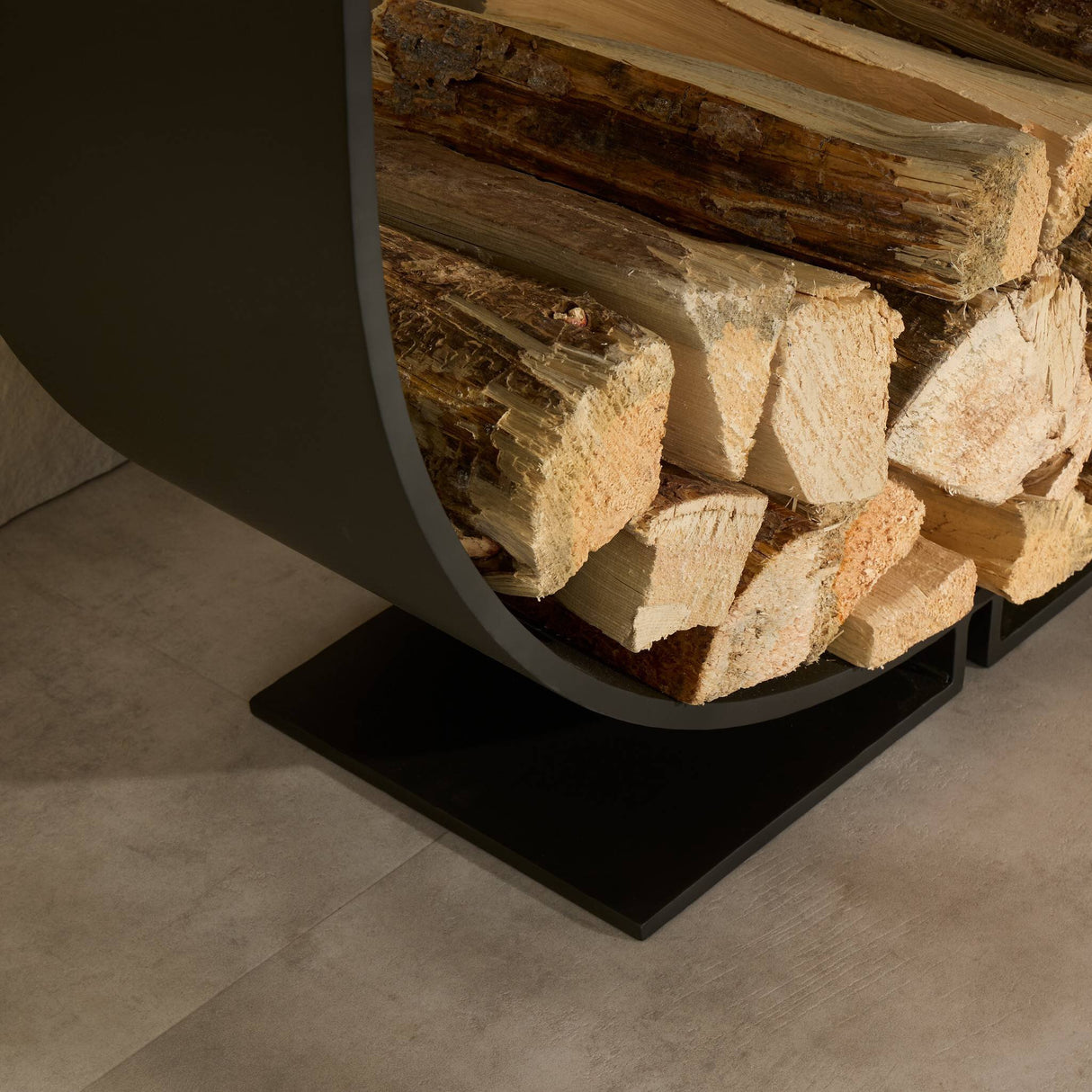 Kayo Firewood Storage in Charcoal Iron from Four Hands - Luna Furniture