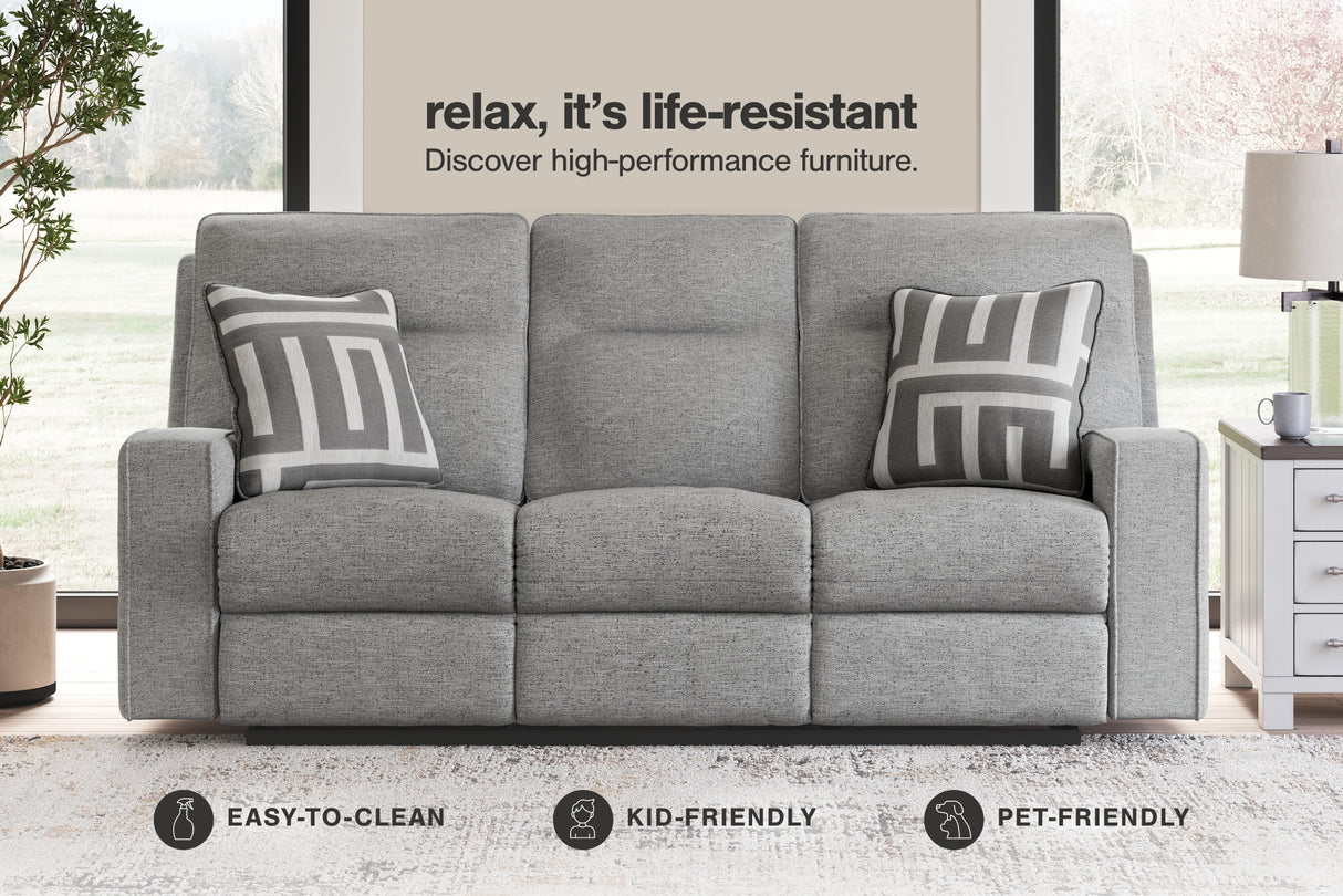 Biscoe Pewter Power Reclining Sofa and Loveseat from Ashley - Luna Furniture
