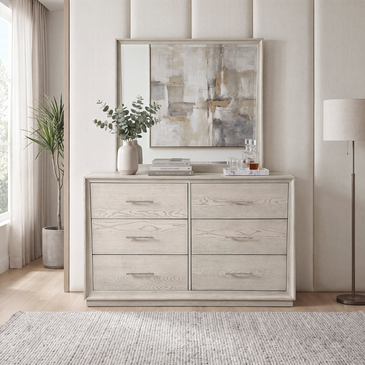 Solas Light Gray Bedroom Mirror (Mirror Only) from Homelegance - Luna Furniture