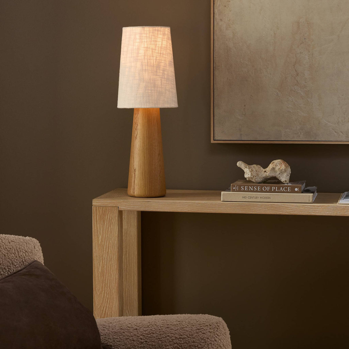 Nora Drum Table Lamp in Light Oak from Four Hands - Luna Furniture