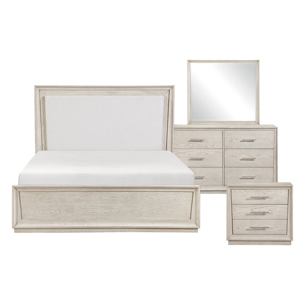 Solas Wire Brushed Gray 4-Piece Queen Bedroom Set